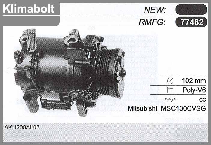 Mitsubishi klíma kompresszor 77482